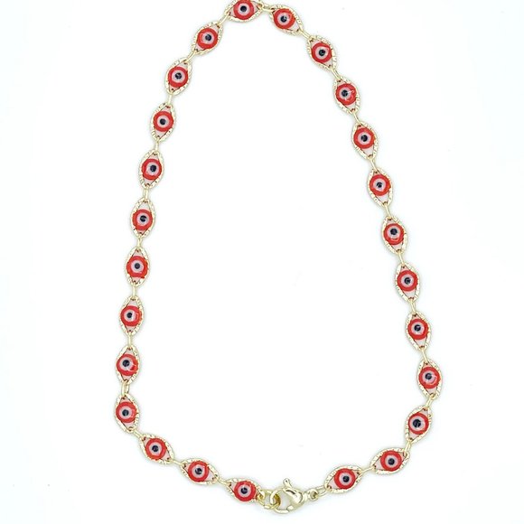 Evil Eye Anklet - 14K Gold Plated – Amulet Anklet - Beach Jewelry - Picture 6 of 10